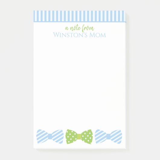 Seersucker Bow Krawatte Personalisiert Post-it Not Klebezettel (Vorderseite)