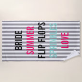 Seersucker Summer Bride Sprinkle Party Strandtuch (Vorderseite)