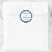 Seersucker Willkommensaufkleber mit individualisie Runder Aufkleber (Tasche)