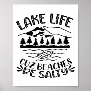 Sees Cuz Beach Be Salty Hearts Poster