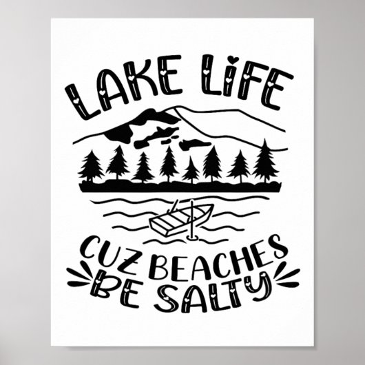 Sees Cuz Beach Be Salty Hearts Poster (Vorne)