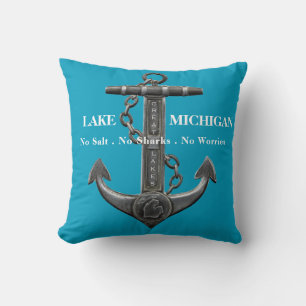 Sees Michigan Not leidender Ankerpirat nautisch Kissen