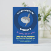 Seesaibling mola niedlicher Cartoon Einladung (Stehend Vorderseite)