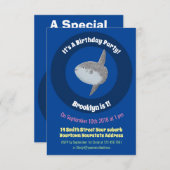 Seesaibling mola niedlicher Cartoon Einladung (Vorne/Hinten)