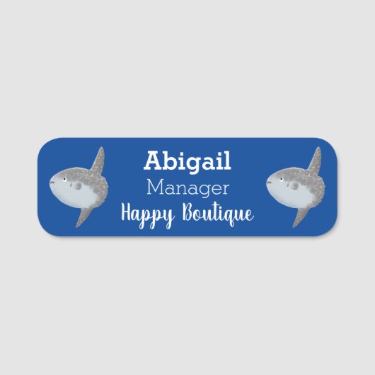 Seesaibling mola niedlicher Cartoon Namensschild (Vorderseite)