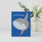 Seesaibling mola niedlicher Cartoon Postkarte (Stehend Vorderseite)