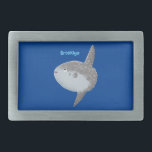 Seesaibling mola niedlicher Cartoon Rechteckige Gürtelschnalle<br><div class="desc">Der größte Boni-Fisch der Welt - der Ozeansunfish oder Mola mola im Stil der niedlichen Cartoon-Illustration.</div>