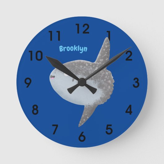 Seesaibling mola niedlicher Cartoon Runde Wanduhr (Vorderseite)