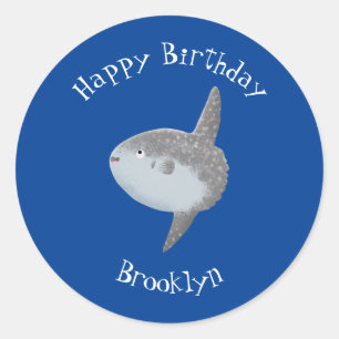 Seesaibling mola niedlicher Cartoon Runder Aufkleber