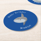 Seesaibling mola niedlicher Cartoon Runder Pappuntersetzer (Angewinkelt)