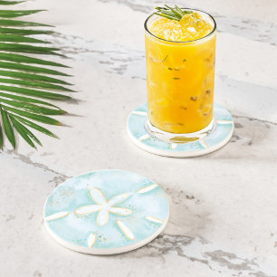 Seesand Dollar Seashell Aquarell Illustration Getränkeuntersetzer