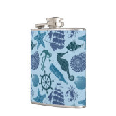 Seeschatten des blauen Musters Flachmann (Links)