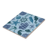 Seeschatten des blauen Musters Fliese (Seite)