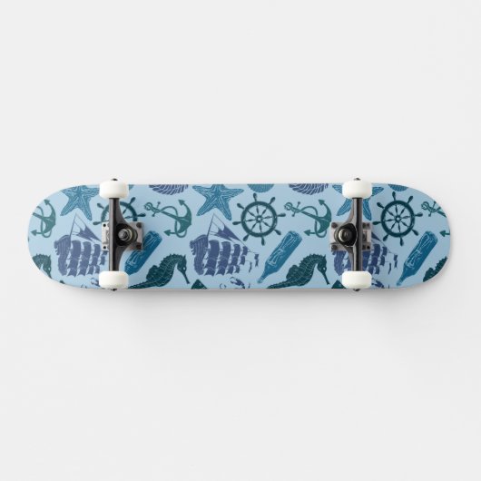 Seeschatten des blauen Musters Skateboard (Horizontal)