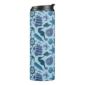 Seeschatten des blauen Musters Thermosbecher (Nach links gedreht)