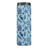 Seeschatten des blauen Musters Thermosbecher (Rückseite)
