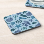 Seeschatten des blauen Musters Untersetzer (Linke Seite)