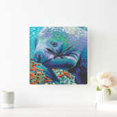 Seeschatz II Quadratische Wanduhr (Zuhause)