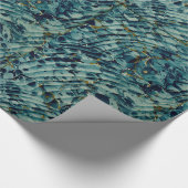 Seeschaum-Blau Marbleized Buch Endpapers Geschenkpapier (Ecke)