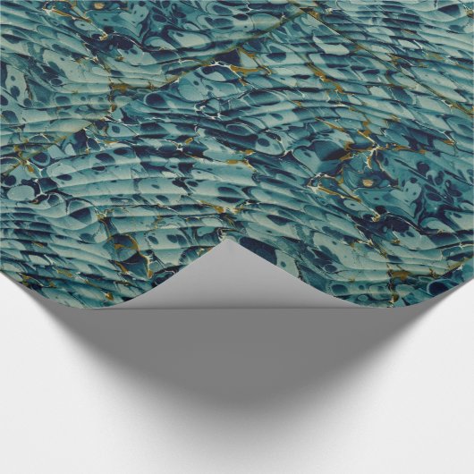 Seeschaum-Blau Marbleized Buch Endpapers Geschenkpapier (Ecke)