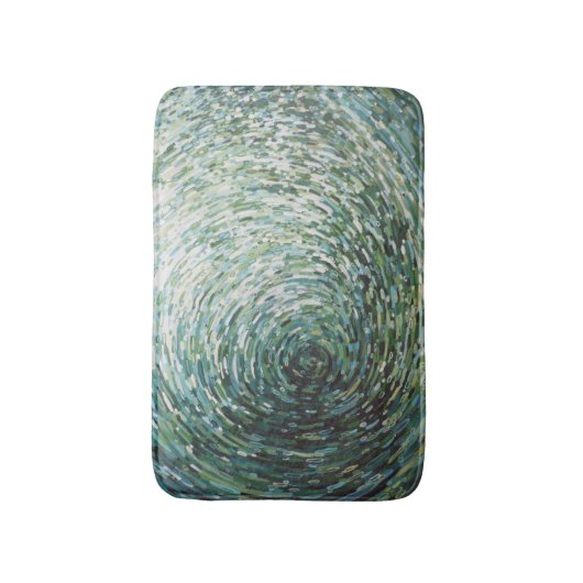 Seeschaum-Grün u. Wellen-Bad-Matte Juul Browns Badematte (Vorderseite Vertikal)