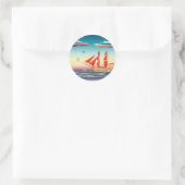 Seeschiff 2 runder aufkleber (Tasche)