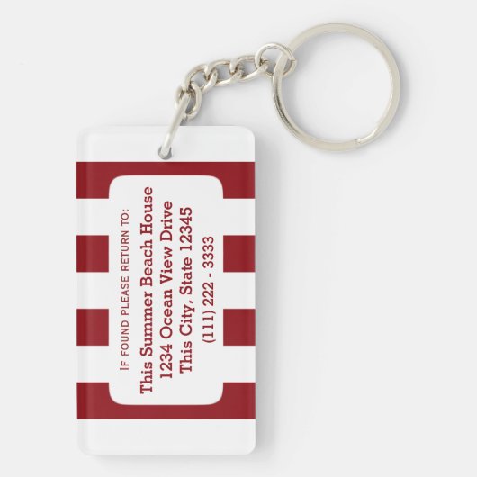 Seeschiff mit rotem Streifen Schlüsselanhänger (Rückseite)