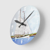 Seeschiff Monogramm erste Wall-Uhr Runde Wanduhr (Winkel)