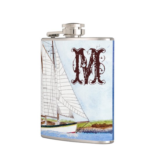 Seeschiff Seefahrt Seeozeafongram Whiskey Flask Flachmann (Links)