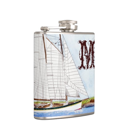 Seeschiff Seefahrt Seeozeafongram Whiskey Flask Flachmann (Rechts)