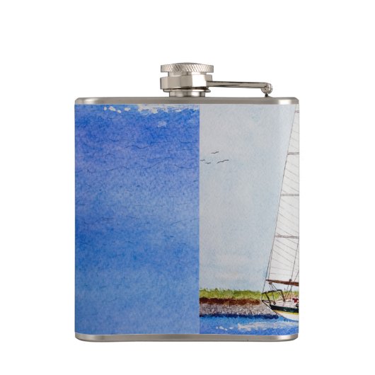 Seeschiff Seefahrt Seeozeafongram Whiskey Flask Flachmann (Rückseite)