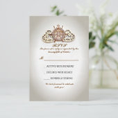 Seeschiffahrrad und Liebe Herz Hochzeit RSVP (Stehend Vorderseite)