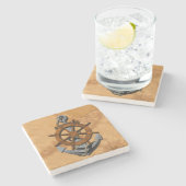 Seeschiffe Rad und Anker Steinuntersetzer (Seitenansicht)