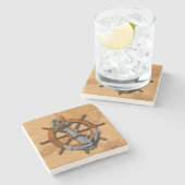 Seeschiffe Rad und Anker Steinuntersetzer (Seitenansicht)