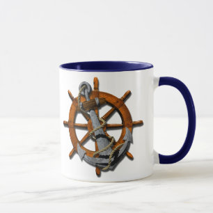 Seeschiffe Rad und Anker Tasse