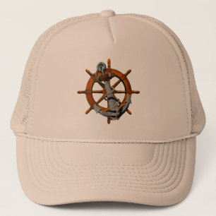 Seeschiffe Rad und Anker Truckerkappe