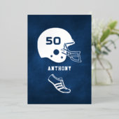 Seeschiffe und Silberfußball Geburtstagskarton Folieneinladung (Stehend vorne)