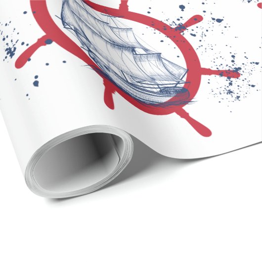 Seeschifffahrt Geschenkpapier (Rolleneckpunkt)