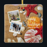 Seeschifffahrt im tropischen Meer - Sommerurlaub a Keramikornament<br><div class="desc">Tropische Ozean nautische Küste Sommerurlaub Fotovorlage für Ferien-Geschenke.</div>