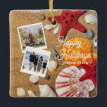 Seeschifffahrt im tropischen Meer - Sommerurlaub a Keramikornament<br><div class="desc">Tropische Ozean nautische Küste Sommerurlaub Fotovorlage für Ferien-Geschenke.</div>