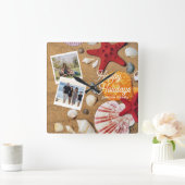 Seeschifffahrt im tropischen Meer - Sommerurlaub a Quadratische Wanduhr (Zuhause)