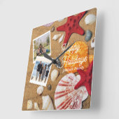 Seeschifffahrt im tropischen Meer - Sommerurlaub a Quadratische Wanduhr (Winkel)