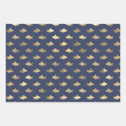 Seeschifffahrt in blau und gold geschenkpapier set (Vorderseite 2)