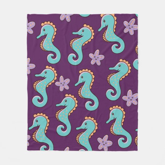 Seeschifffahrt mit Seepferden  Fleecedecke (Vorderseite)