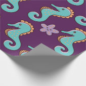 Seeschifffahrt mit Seepferden Geschenkpapier (Ecke)