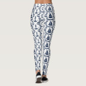Seeschifffahrt nach blauem Muster Leggings (Rückseite)