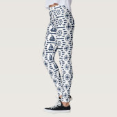 Seeschifffahrt nach blauem Muster Leggings (Links)