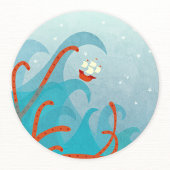 Seeschifffahrts-Seeungeheuer Etiketten