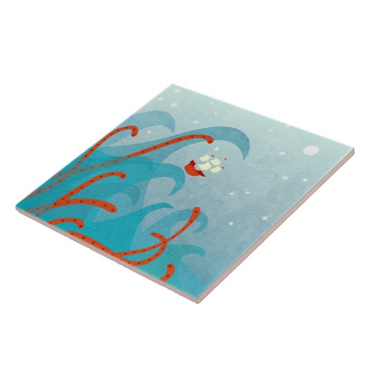 Seeschifffahrts-Seeungeheuer Fliese (Seite)