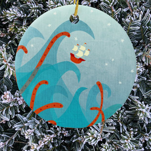 Seeschifffahrts-Seeungeheuer Keramik Ornament